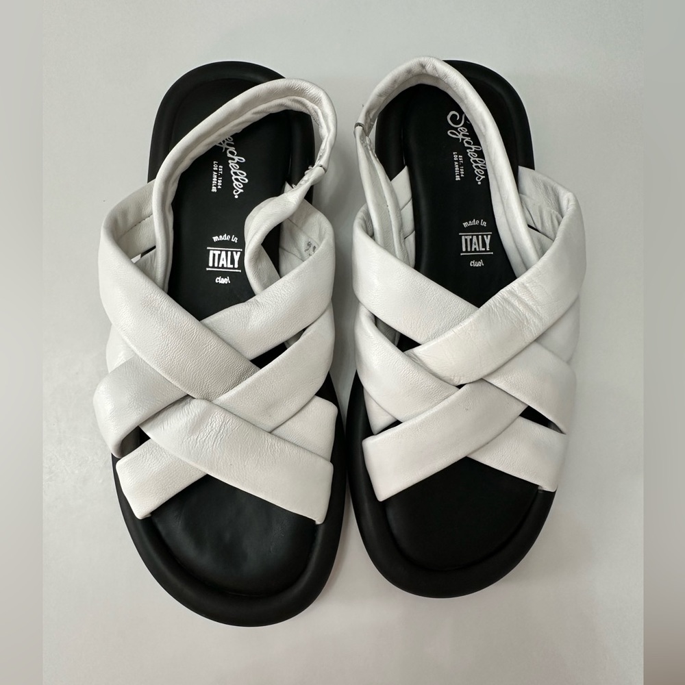 Seychelles Leather White Weave Sandals